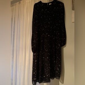 Wilfred Daydreamer Pleated Chiffon Midi Dress